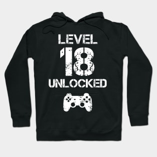 Level 18 Unlocked T-Shirt - 18th Birthday Gift Hoodie